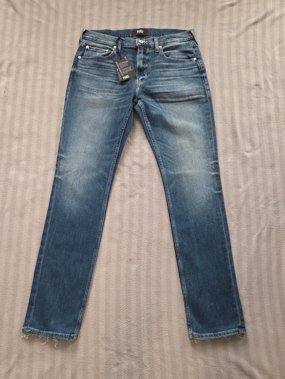 PAIGE Men's Slim Straight Jeans — Medium Blue Wash